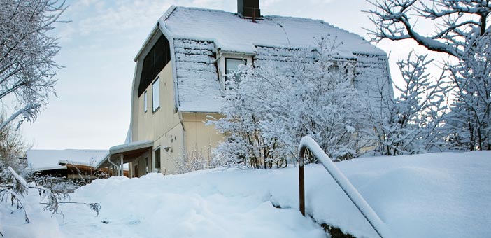 winter isolated house