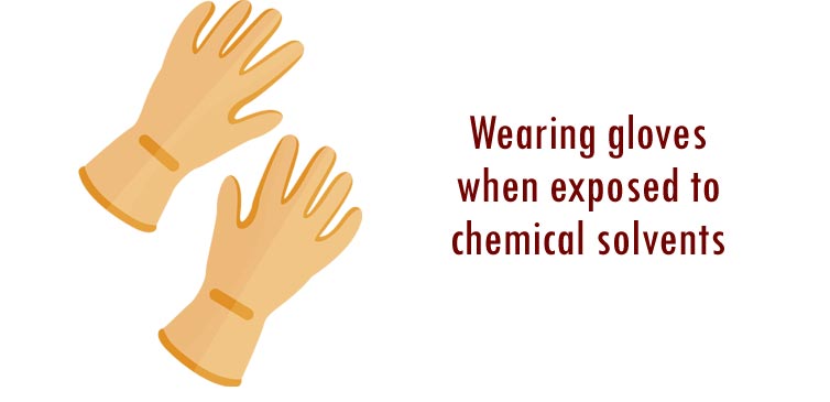 wearing gloves