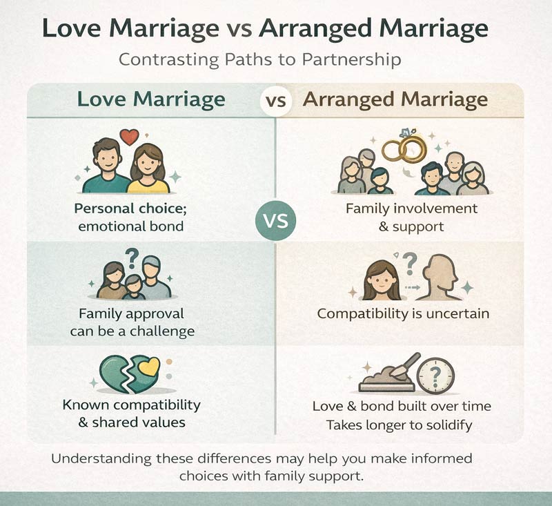 Love Marriage vs Arranged Marriage